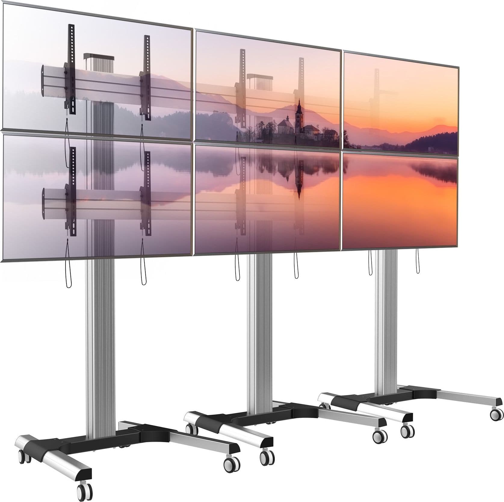 Supporto a Pavimento per 6 TV LCD/LED 22-55'' per Video Wall in Supporti da parete e da soffitto Scontolo.net - Potenza, commercioVirtuoso.it