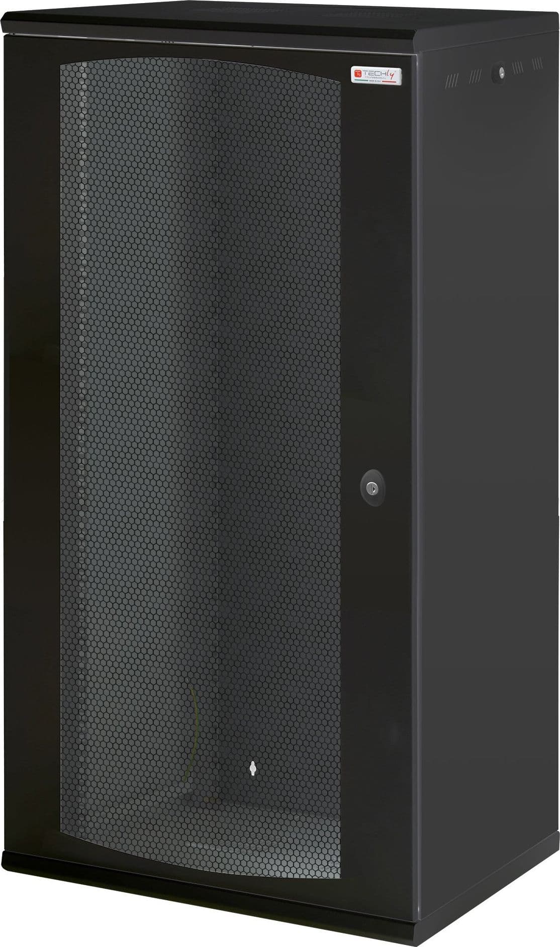 Armadio Rack 19'' a muro 22U sezione unica P 600mm Porta Grigliata Nero