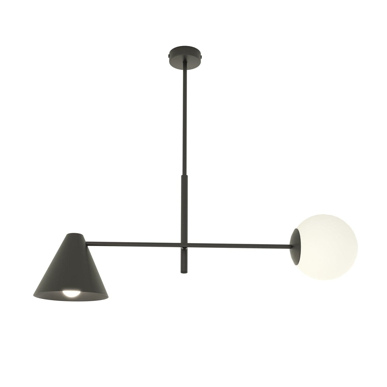 Plafoniera Moderna Industrial Hermes 2 Luci Nero in Plafoniere LuceArt - Montecorvino Pugliano, commercioVirtuoso.it
