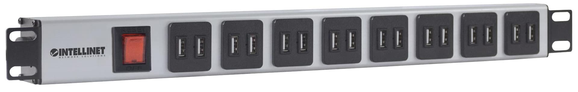 Multipresa per Rack 16 uscite USB tipo A Spina Schuko Angolata 1U in Multiprese Scontolo.net - Potenza, commercioVirtuoso.it