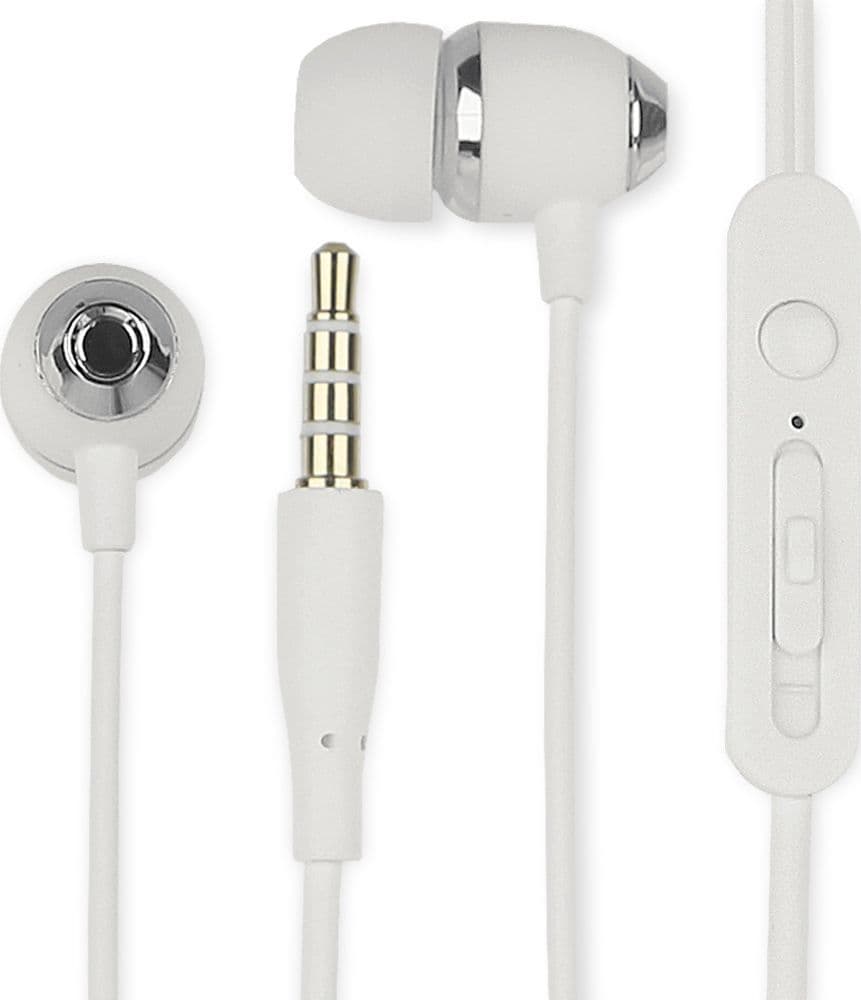 Cuffie Auricolari Audio 3.5 mm con Microfono Controllo Volume V5 Bianco in Cuffie In-Ear Scontolo.net - Potenza, commercioVirtuoso.it