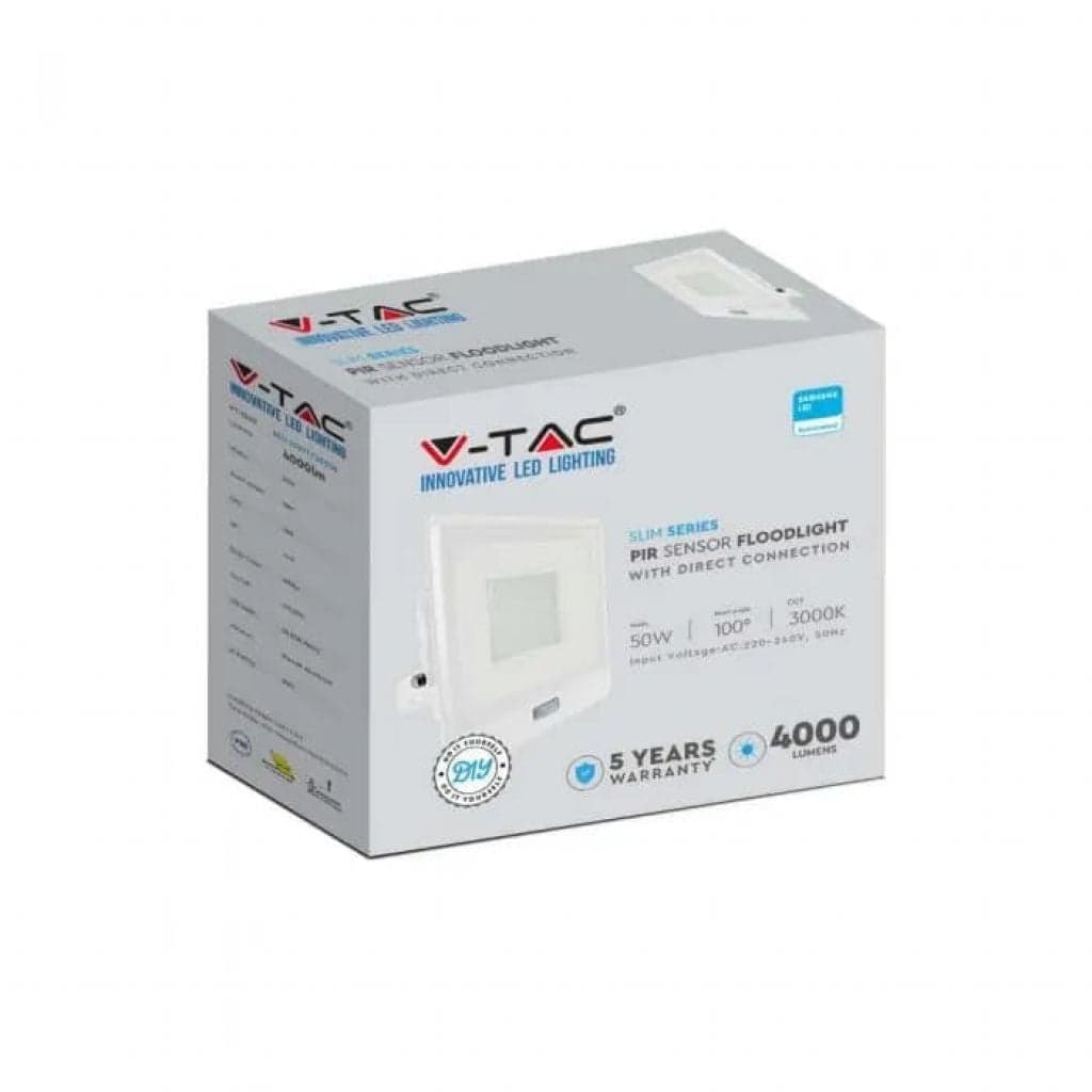 VT-158S-1 FARETTO LED SMD 50W IP65 CHIP SAMSUNG SENSORE DI MOVIMENTO E CREPUSCOLARE in Proiettori Zencoccostore - Formia, commercioVirtuoso.it