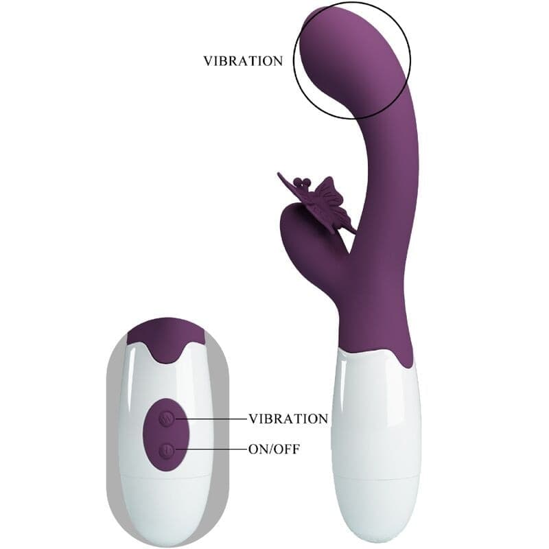 PRETTY LOVE - BUTTERFLY KISS VIBRATORE RABBIT E STIMOLATORE PUNTO G VIOLA in Vibratori Rabbit Desideria Shop - Latina, commercioVirtuoso.it