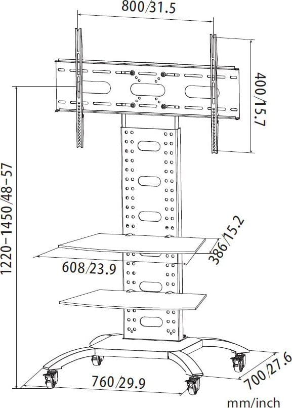 Supporto a Pavimento con 2 Mensole Trolley TV LCD/LED/Plasma 32-70'' in Supporti da parete e da soffitto Scontolo.net - Potenza, commercioVirtuoso.it
