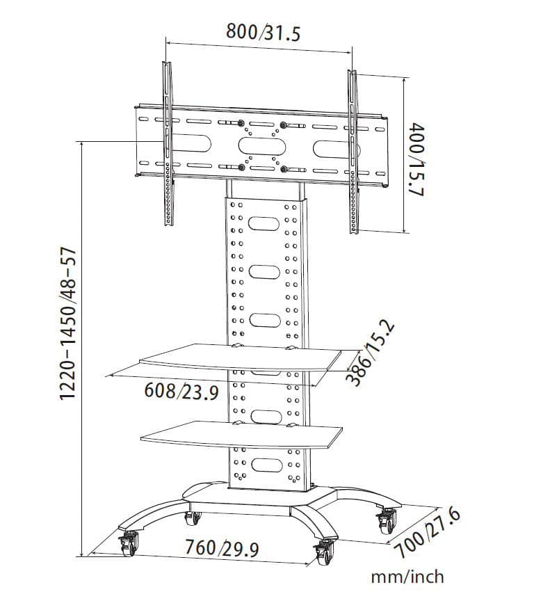 Supporto a Pavimento con 2 Mensole Trolley TV LCD/LED/Plasma 32-70'' in Supporti da parete e da soffitto Scontolo.net - Potenza, commercioVirtuoso.it