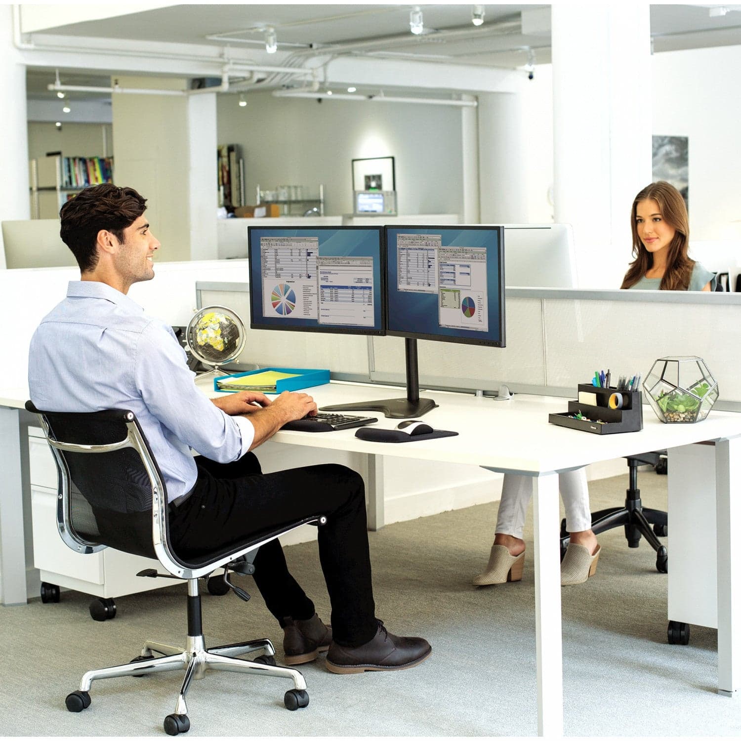 Supporto da scrivania per 2 Monitor 13-32'' con base in Supporti Scontolo.net - Potenza, commercioVirtuoso.it