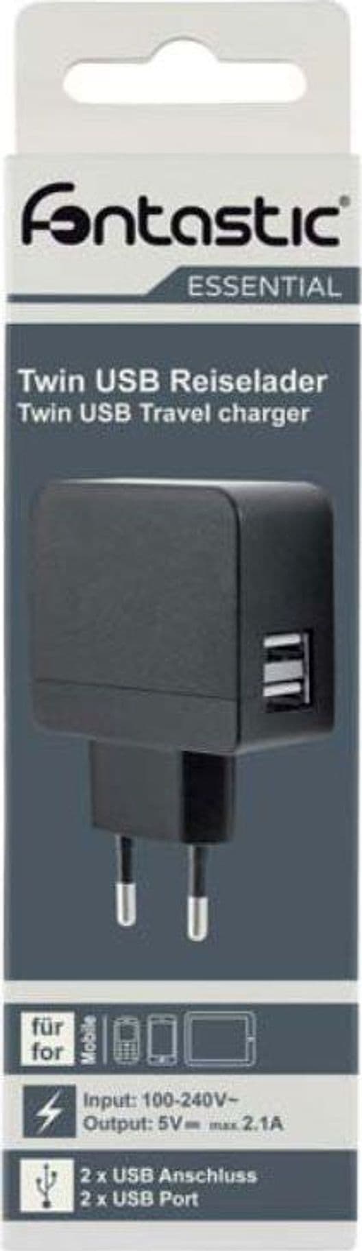 Caricatore 2 USB 2,1A Compatto Spina Europea 2 pin Nero in Caricabatterie da muro Scontolo.net - Potenza, commercioVirtuoso.it