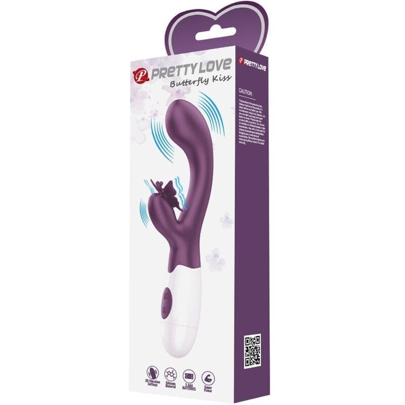 PRETTY LOVE - BUTTERFLY KISS VIBRATORE RABBIT E STIMOLATORE PUNTO G VIOLA in Vibratori Rabbit Desideria Shop - Latina, commercioVirtuoso.it