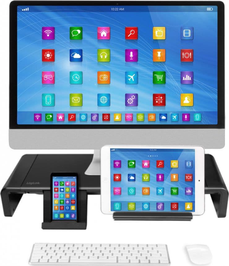 Supporto Monitor Smartphone Tablet Regolabile 420 - 520 mm Nero in Supporti Scontolo.net - Potenza, commercioVirtuoso.it