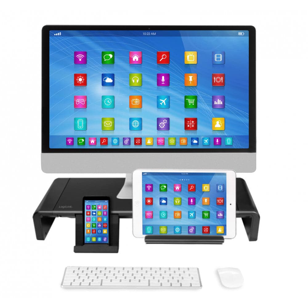 Supporto Monitor Smartphone Tablet Regolabile 420 - 520 mm Nero in Supporti Scontolo.net - Potenza, commercioVirtuoso.it