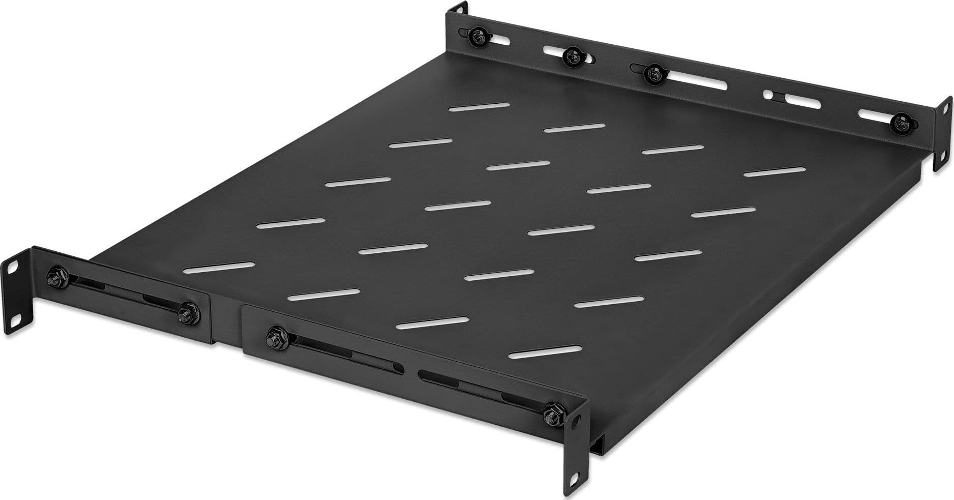 Mensola 19'' fissa con Profondit&agrave Regolabile da 350 a 550 mm 1U Nero in Mensole da muro Scontolo.net - Potenza, commercioVirtuoso.it