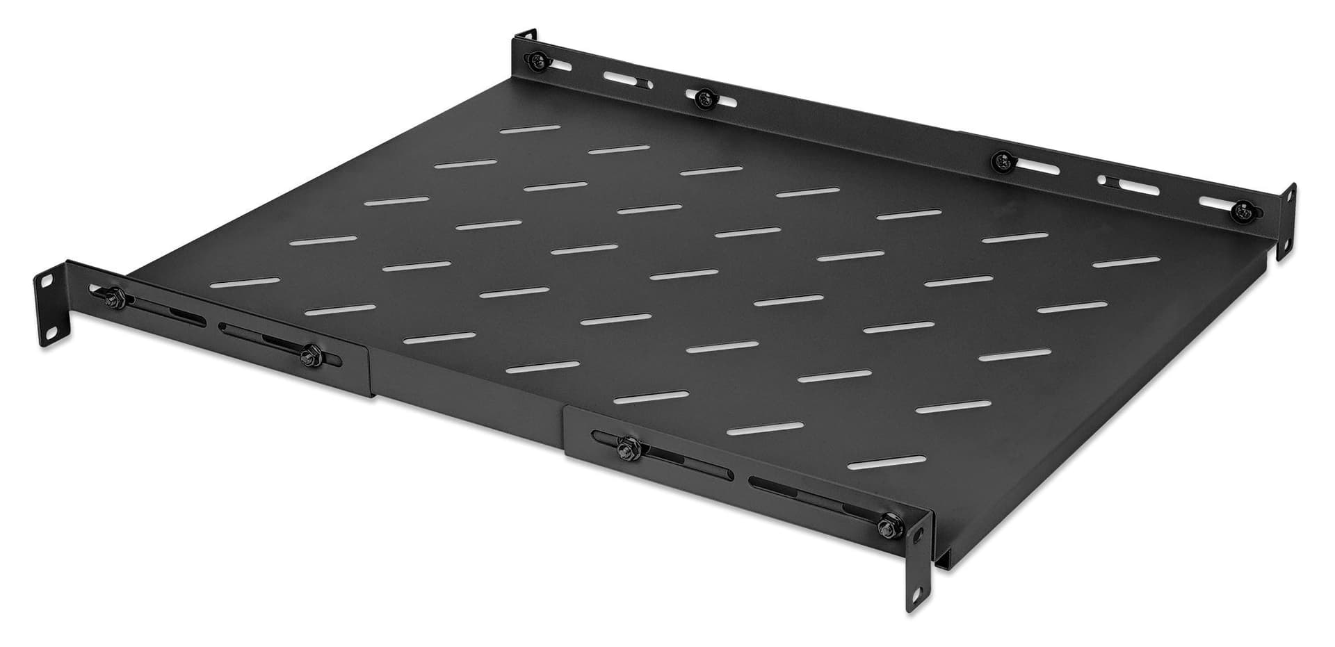 Mensola 19'' fissa con Profondit&agrave Regolabile da 550 a 750 mm 1U Nero in Mensole da muro Scontolo.net - Potenza, commercioVirtuoso.it