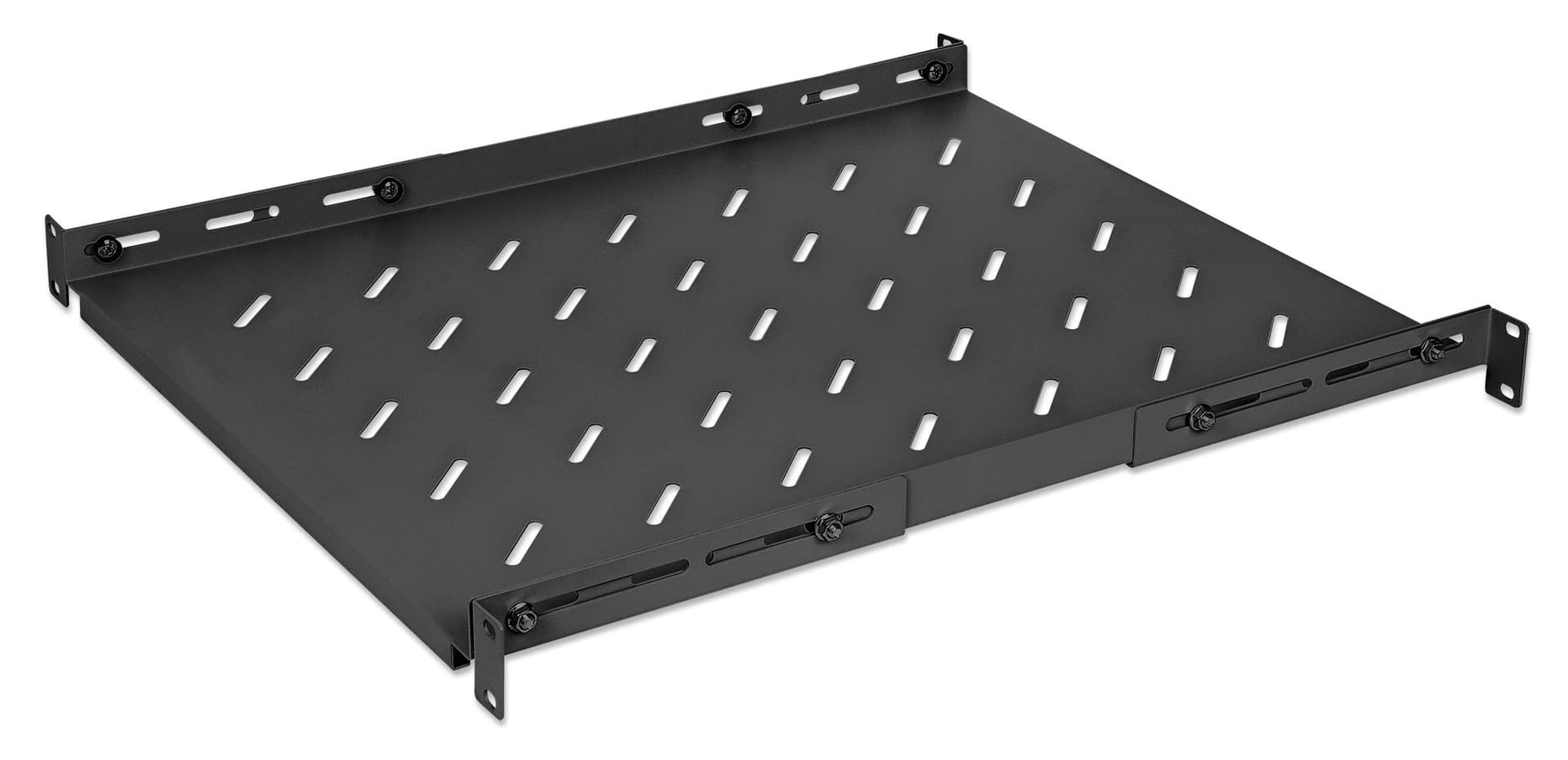 Mensola 19'' fissa con Profondit&agrave Regolabile da 550 a 750 mm 1U Nero in Mensole da muro Scontolo.net - Potenza, commercioVirtuoso.it