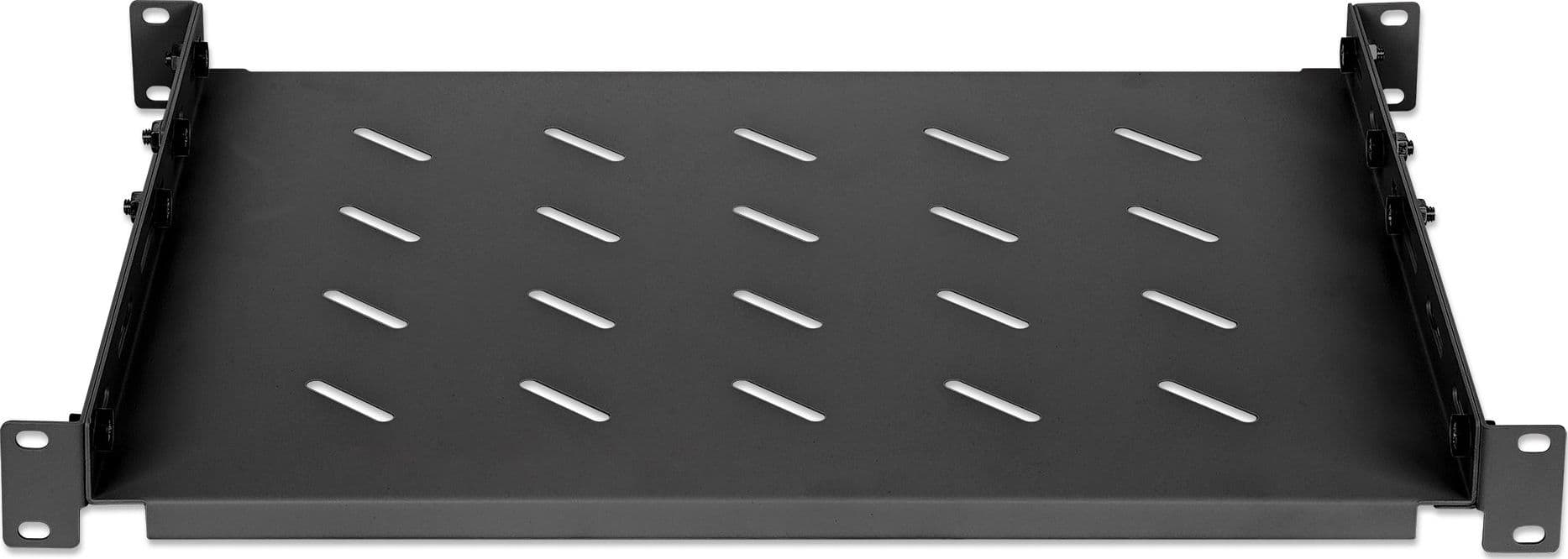 Mensola 19'' fissa con Profondit&agrave Regolabile da 350 a 550 mm 1U Nero in Mensole da muro Scontolo.net - Potenza, commercioVirtuoso.it