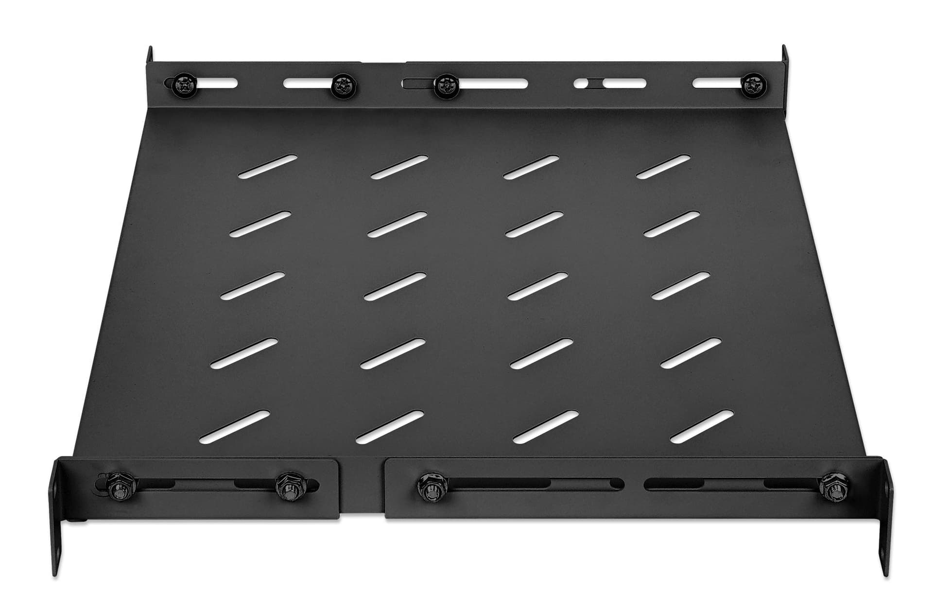 Mensola 19'' fissa con Profondit&agrave Regolabile da 350 a 550 mm 1U Nero in Mensole da muro Scontolo.net - Potenza, commercioVirtuoso.it