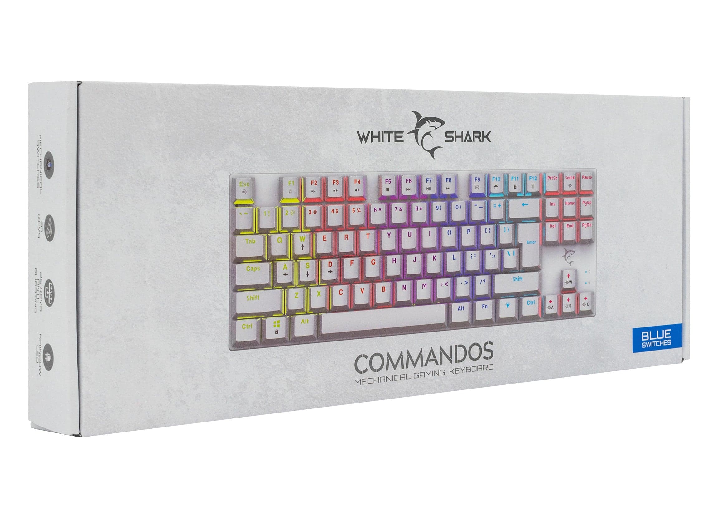 Tastiera Gaming Meccanica USB Anti Ghosting RGB LED 87 Tasti Bianco, Commandos in Tastiere da gioco Scontolo.net - Potenza, commercioVirtuoso.it