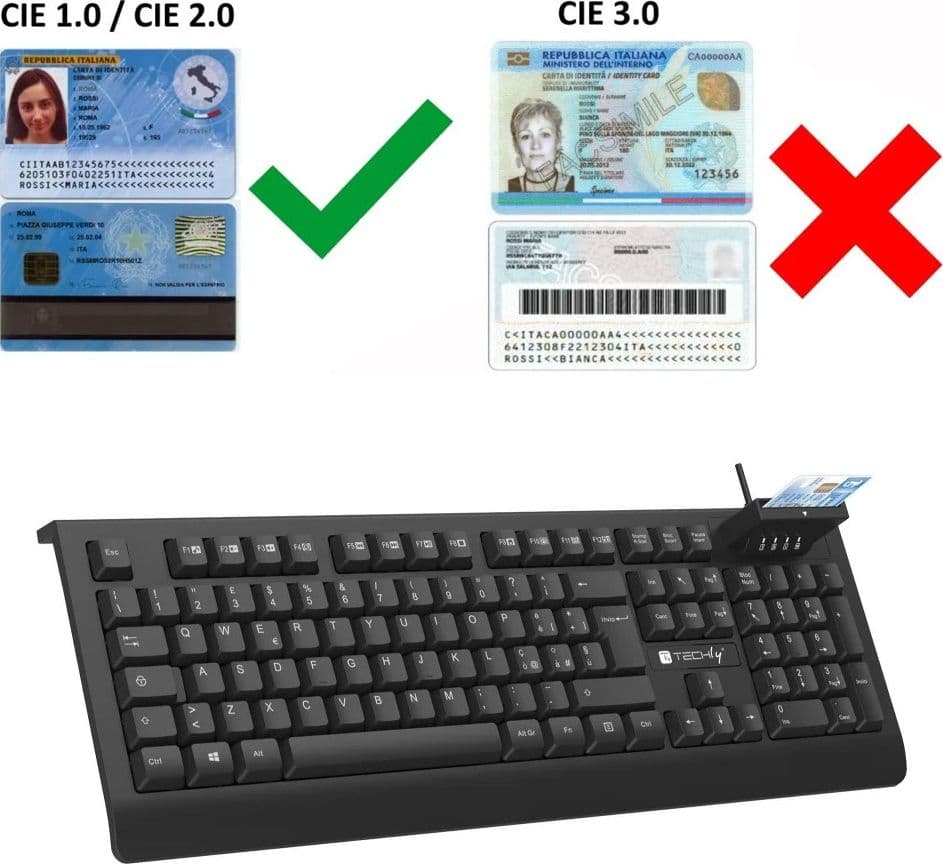 Tastiera USB con Lettore Smart Card Integrato per CNS CIE e CRS Tessera Sanitaria in Lettori schede di memoria esterni Scontolo.net - Potenza, commercioVirtuoso.it