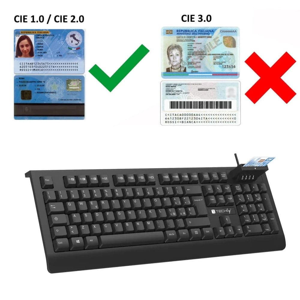 Tastiera USB con Lettore Smart Card Integrato per CNS CIE e CRS Tessera Sanitaria in Lettori schede di memoria esterni Scontolo.net - Potenza, commercioVirtuoso.it