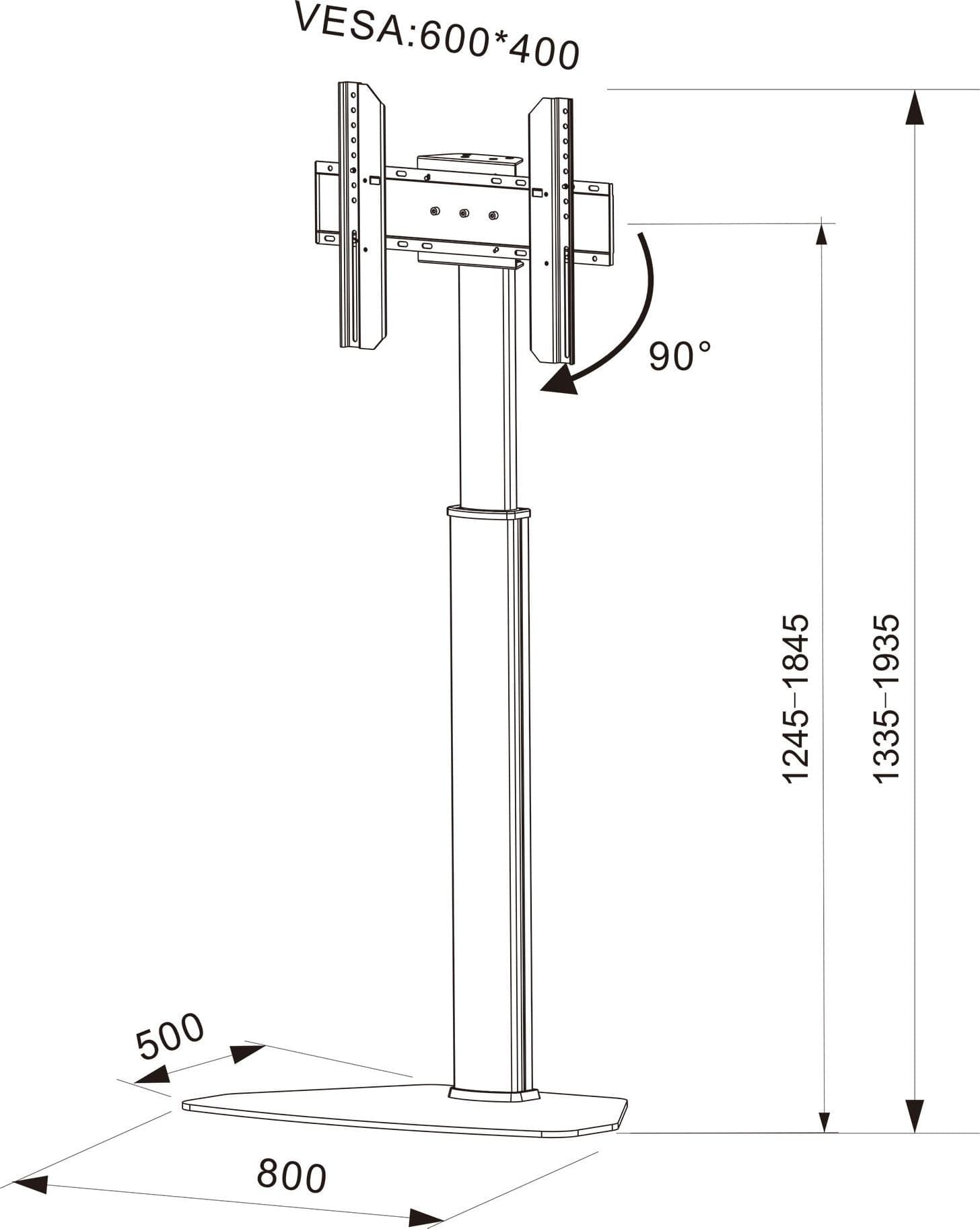 Supporto da Pavimento per TV da 32'' a 65'' in Mobili Scontolo.net - Potenza, commercioVirtuoso.it