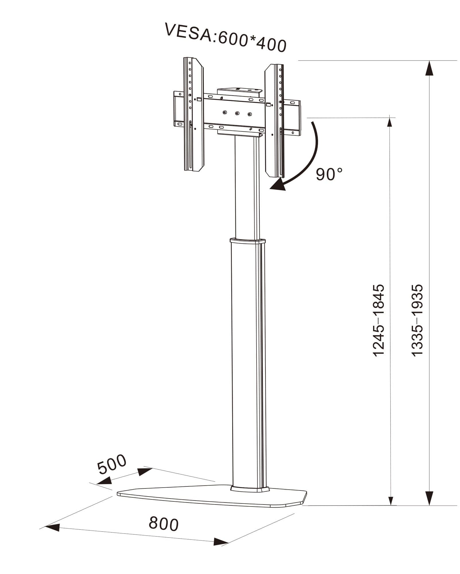 Supporto da Pavimento per TV da 32'' a 65'' in Mobili Scontolo.net - Potenza, commercioVirtuoso.it