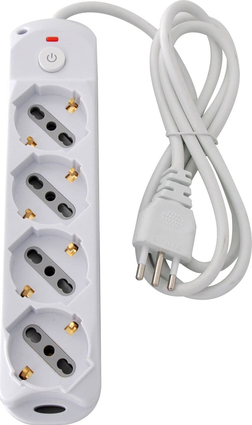 Presa Multipla a 4 Posti Italiana Bipasso/Schuko Spina 10A in Multiprese Scontolo.net - Potenza, commercioVirtuoso.it