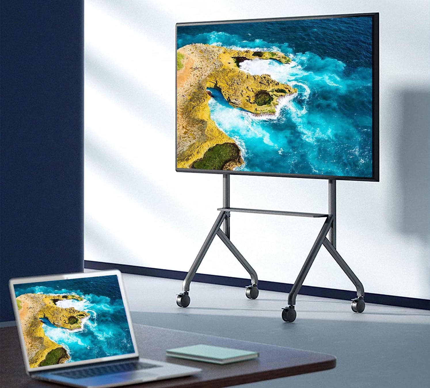 Supporto Mobile da Pavimento Multifunzione per TV LCD/LED/Plasma 55-86'' Nero in Mobili Scontolo.net - Potenza, commercioVirtuoso.it