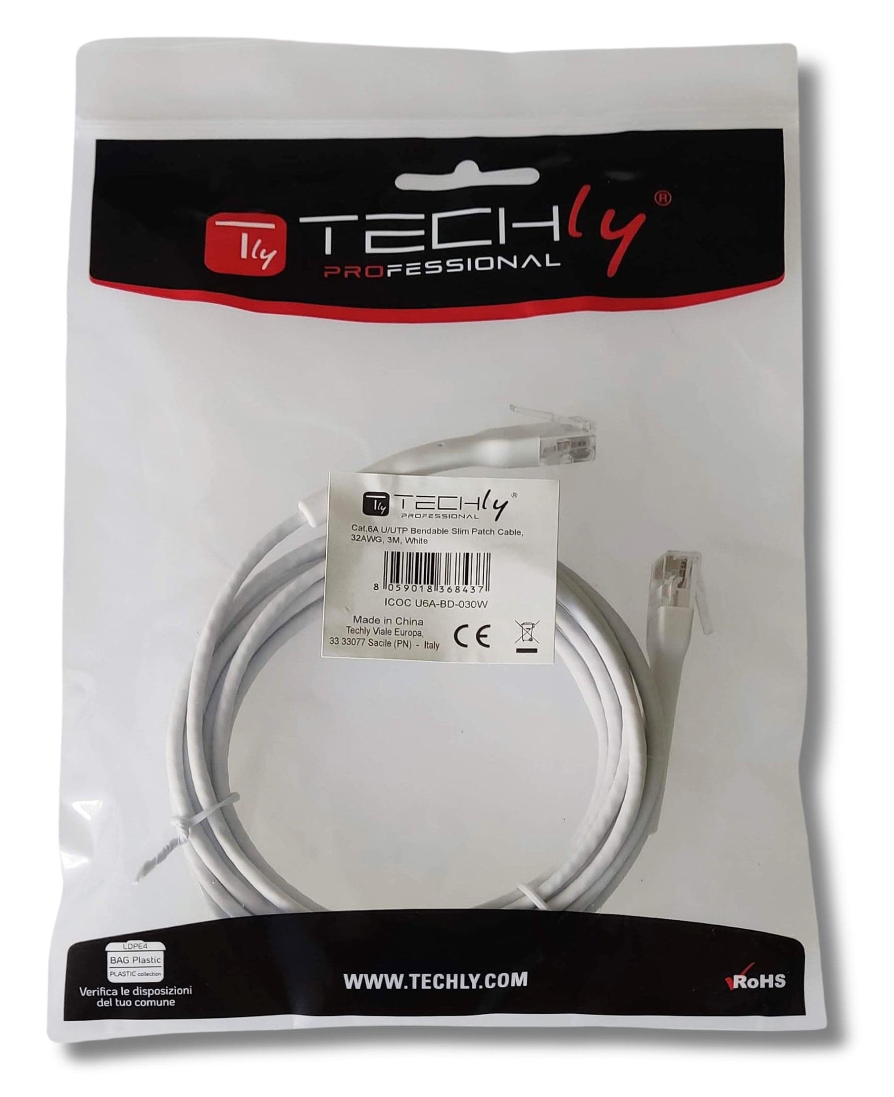 Cavo Slim Patch di Rete Pieghevole in Rame Cat.6A U/UTP 2m Bianco in Cavi Ethernet Scontolo.net - Potenza, commercioVirtuoso.it