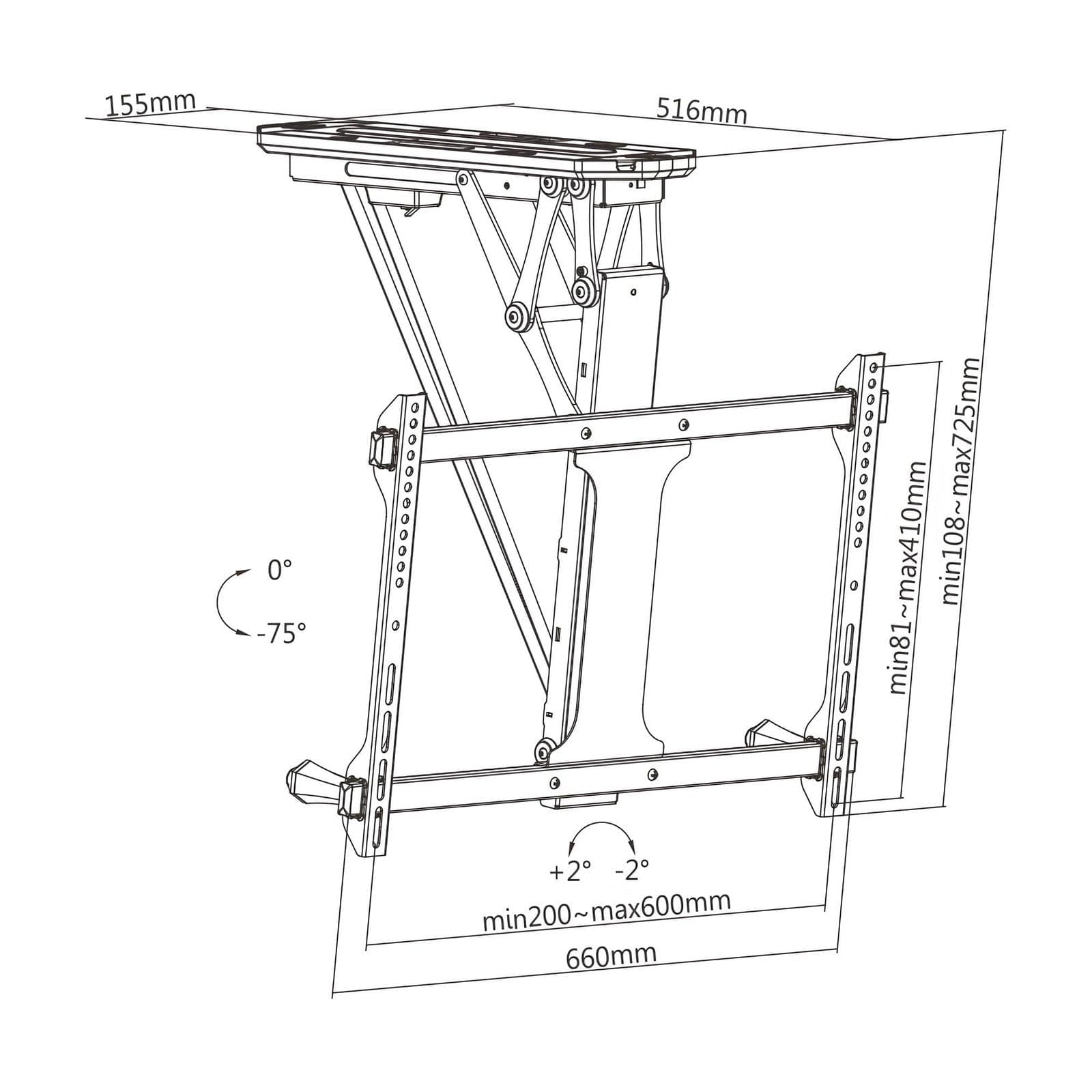 Supporto TV da Soffitto Inclinabile Motorizzato Integrazione Smart Home per TV da 32 a 70'' in Supporti da parete e da soffitto Scontolo.net - Potenza, commercioVirtuoso.it