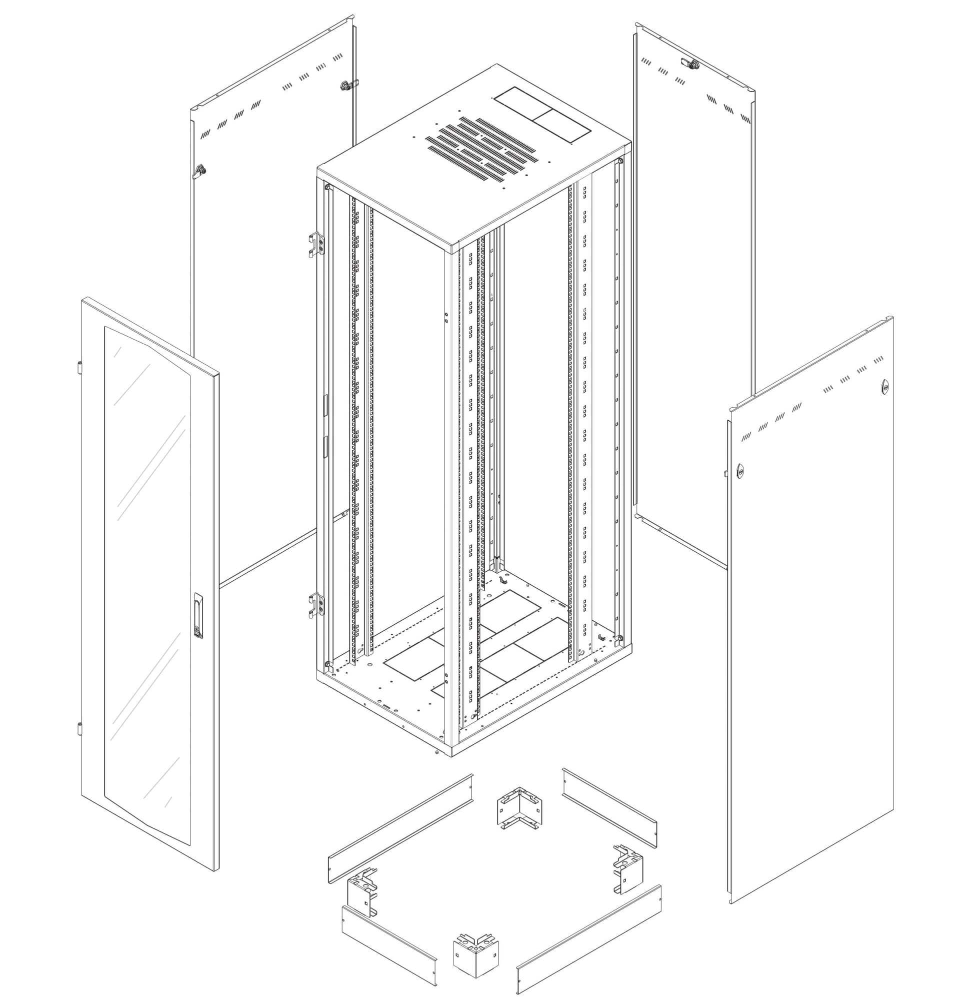 Armadio Rack NextGen 19'' 600x800 42U Nero in  Scontolo.net - Potenza, commercioVirtuoso.it