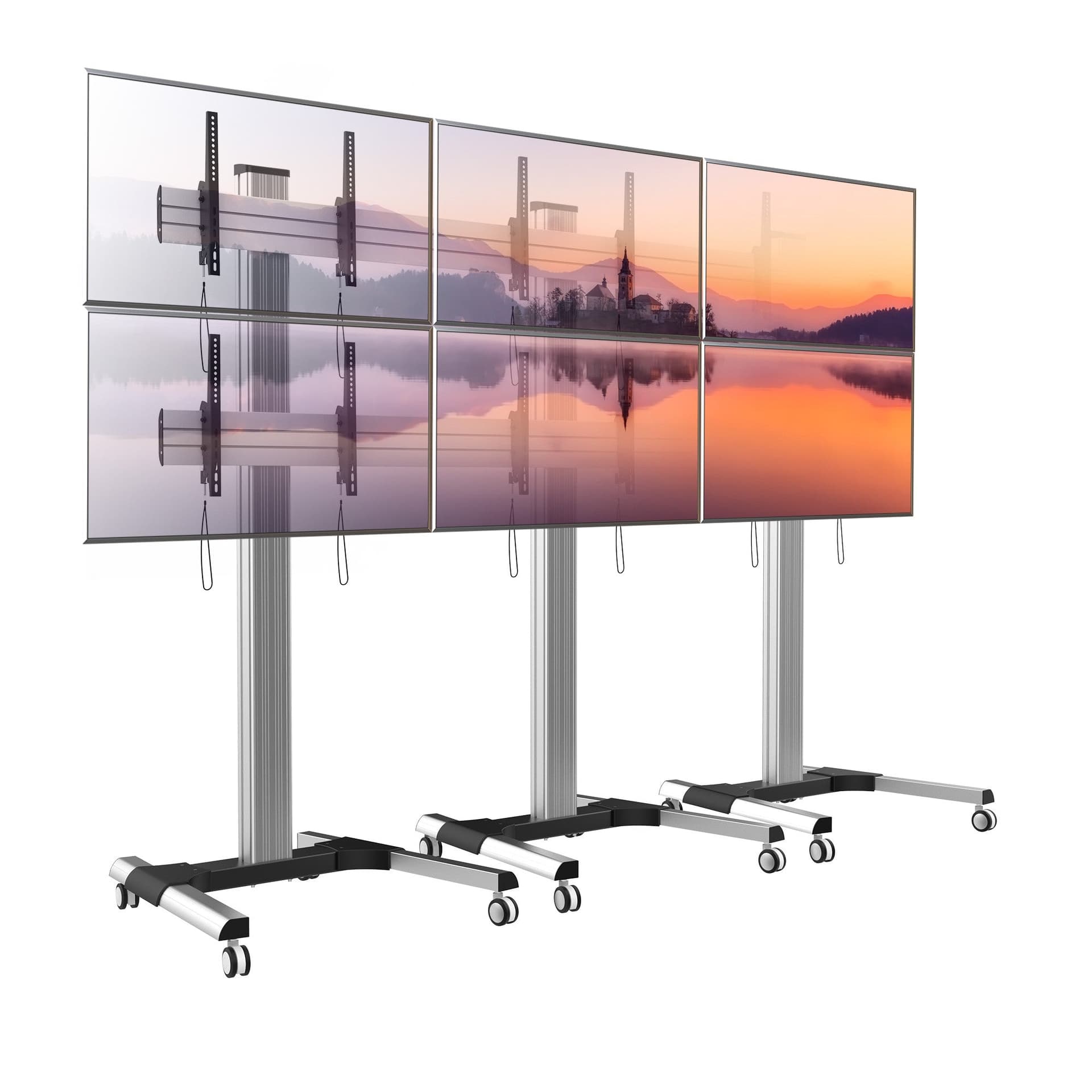 Supporto a Pavimento per 6 TV LCD/LED 22-55'' per Video Wall in Supporti da parete e da soffitto Scontolo.net - Potenza, commercioVirtuoso.it