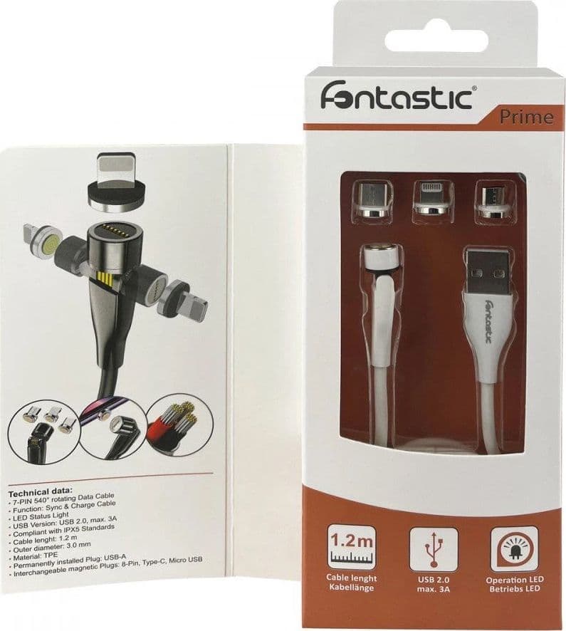 Cavo Magnetico di Ricarica 3 in 1 USB-C&trade Micro USB e 8 pin con LED 1.2m in  Scontolo.net - Potenza, commercioVirtuoso.it