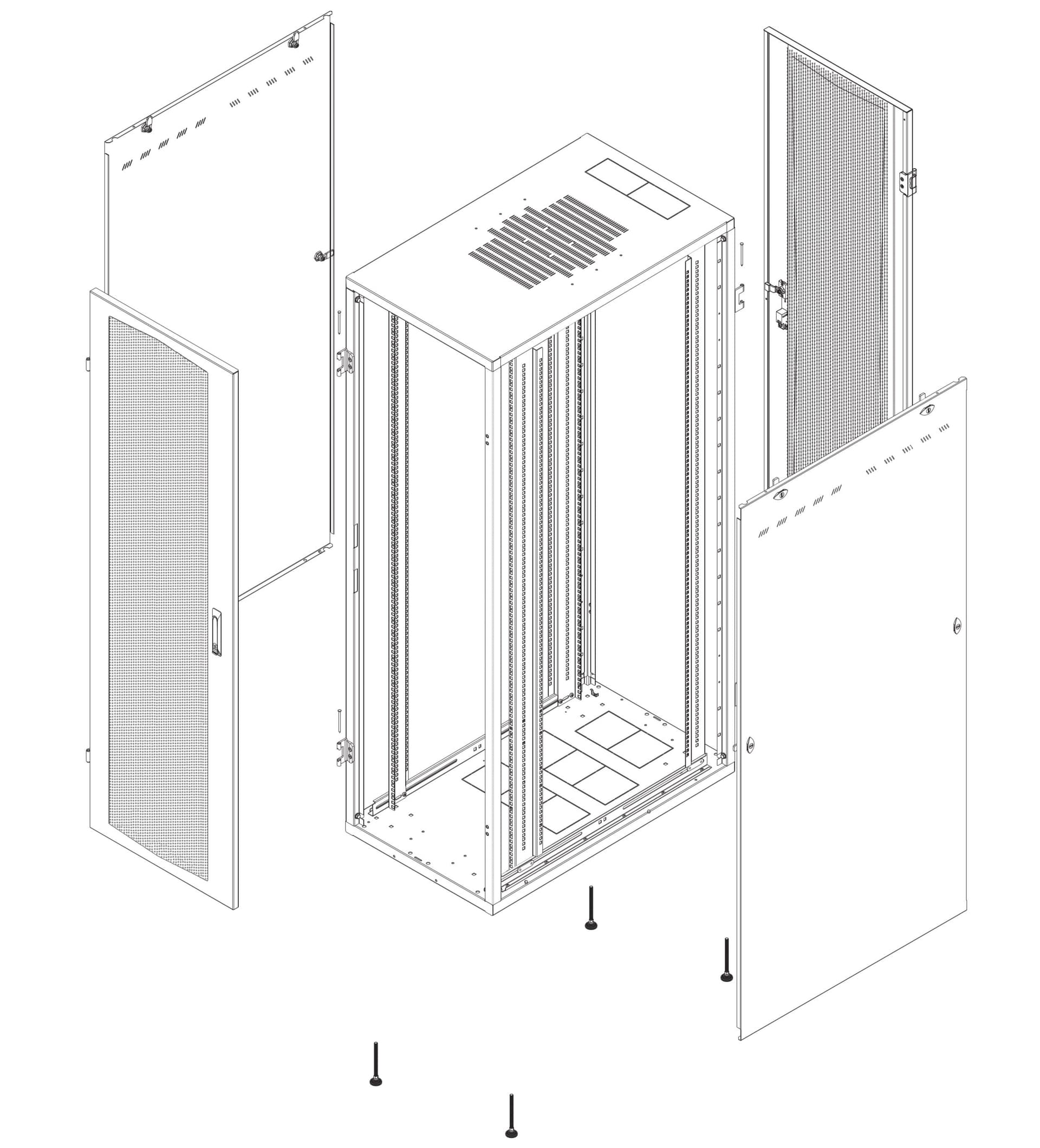 Armadio Server Rack NextGen 1000 19'' 600x1000 42U Nero Porta Grigliata in Credenze Scontolo.net - Potenza, commercioVirtuoso.it