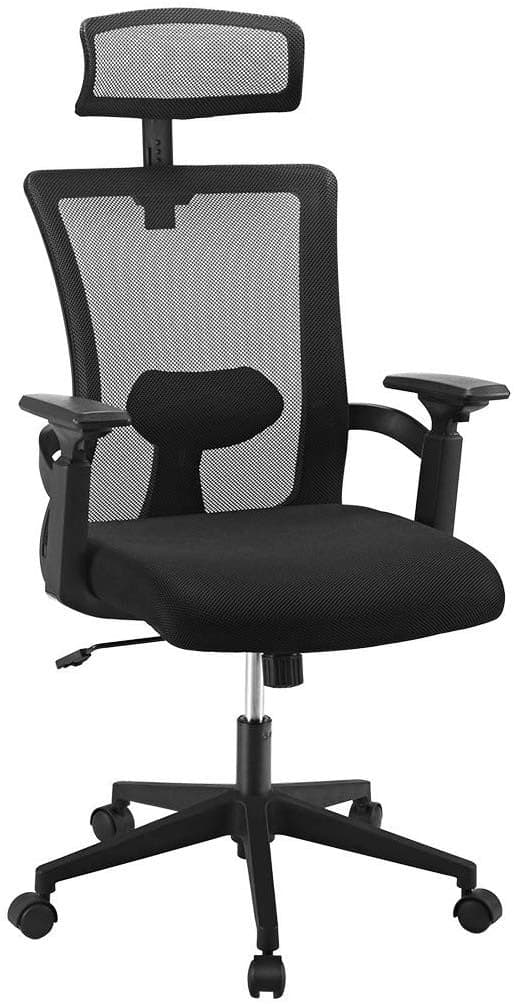 Sedia per Ufficio con Schienale Alto e Poggiatesta Regolabile Nero in Sedie da scrivania Scontolo.net - Potenza, commercioVirtuoso.it