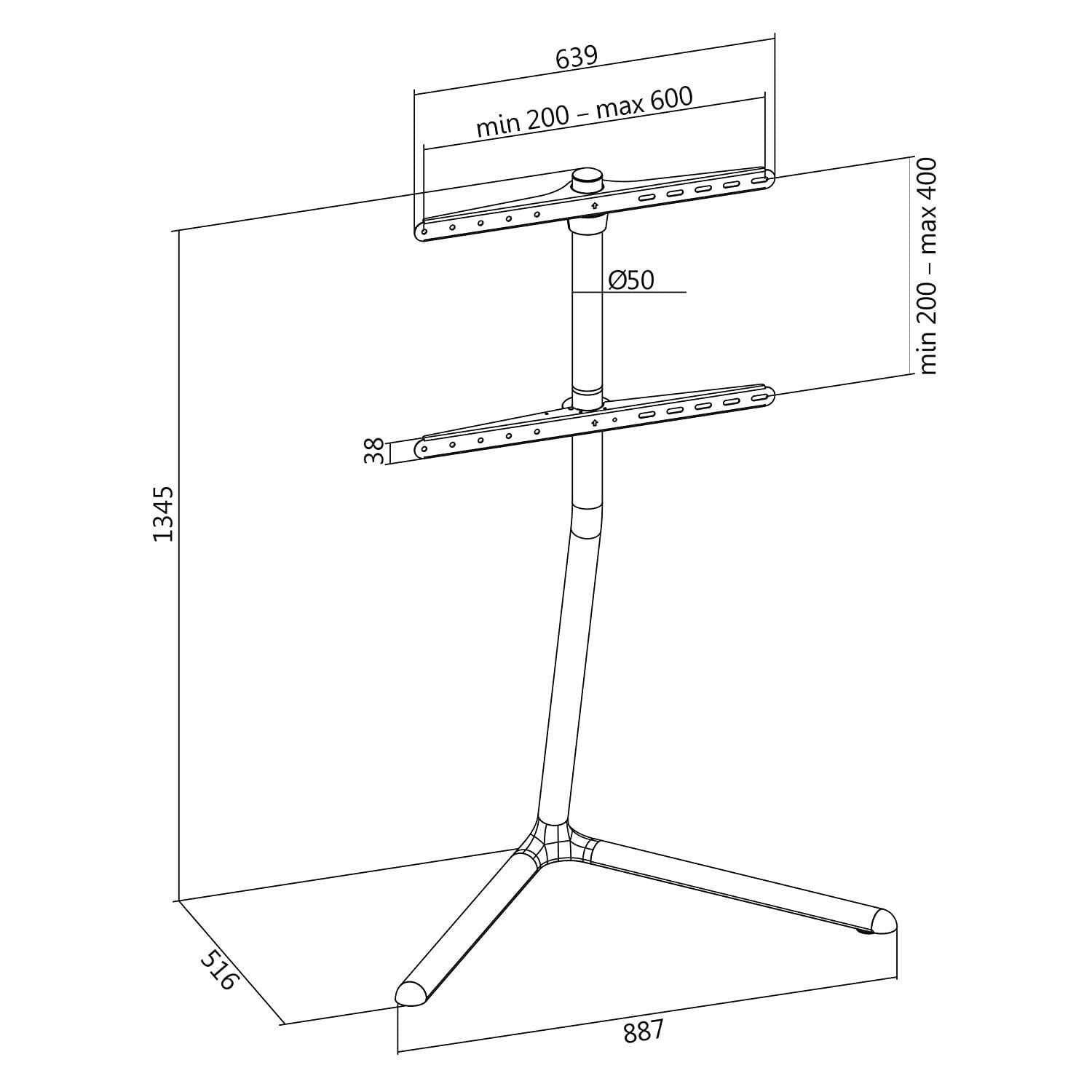 Supporto a Pavimento per TV/LCD/LED/Plasma 49-70'' Base a V Nero in Supporti da parete e da soffitto Scontolo.net - Potenza, commercioVirtuoso.it