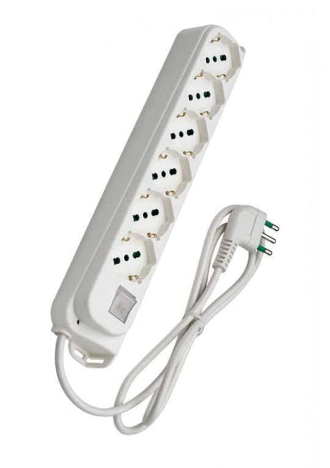Multipresa 6 Posti Schuko con Interruttore e Cavo 1,5m Bianco in Multiprese Scontolo.net - Potenza, commercioVirtuoso.it