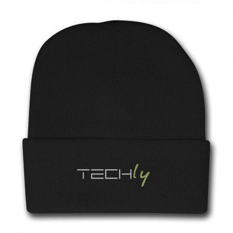 Berretto invernale a costine nero con logo Techly in Berretti in maglia Scontolo.net - Potenza, commercioVirtuoso.it