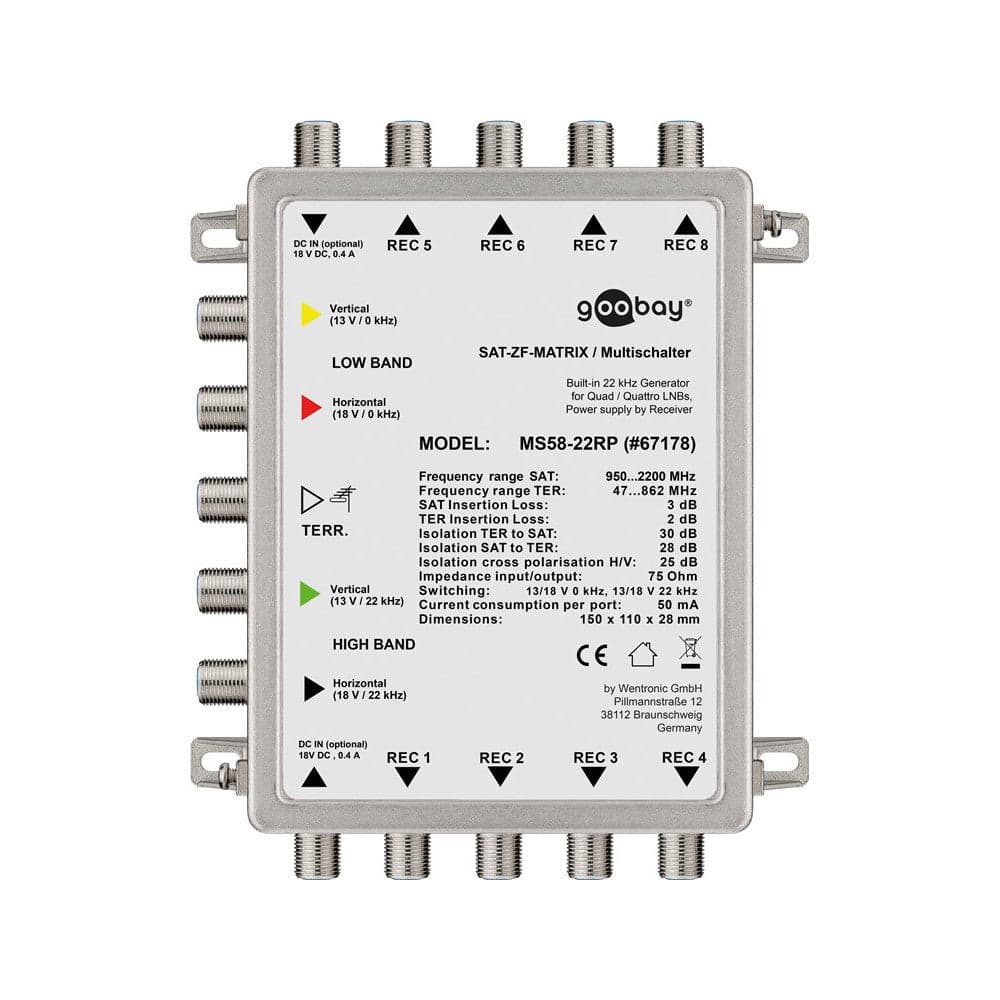 Multiswitch SAT Passivo 5 Ingressi / 8 Uscite in Interruttori multipli Scontolo.net - Potenza, commercioVirtuoso.it