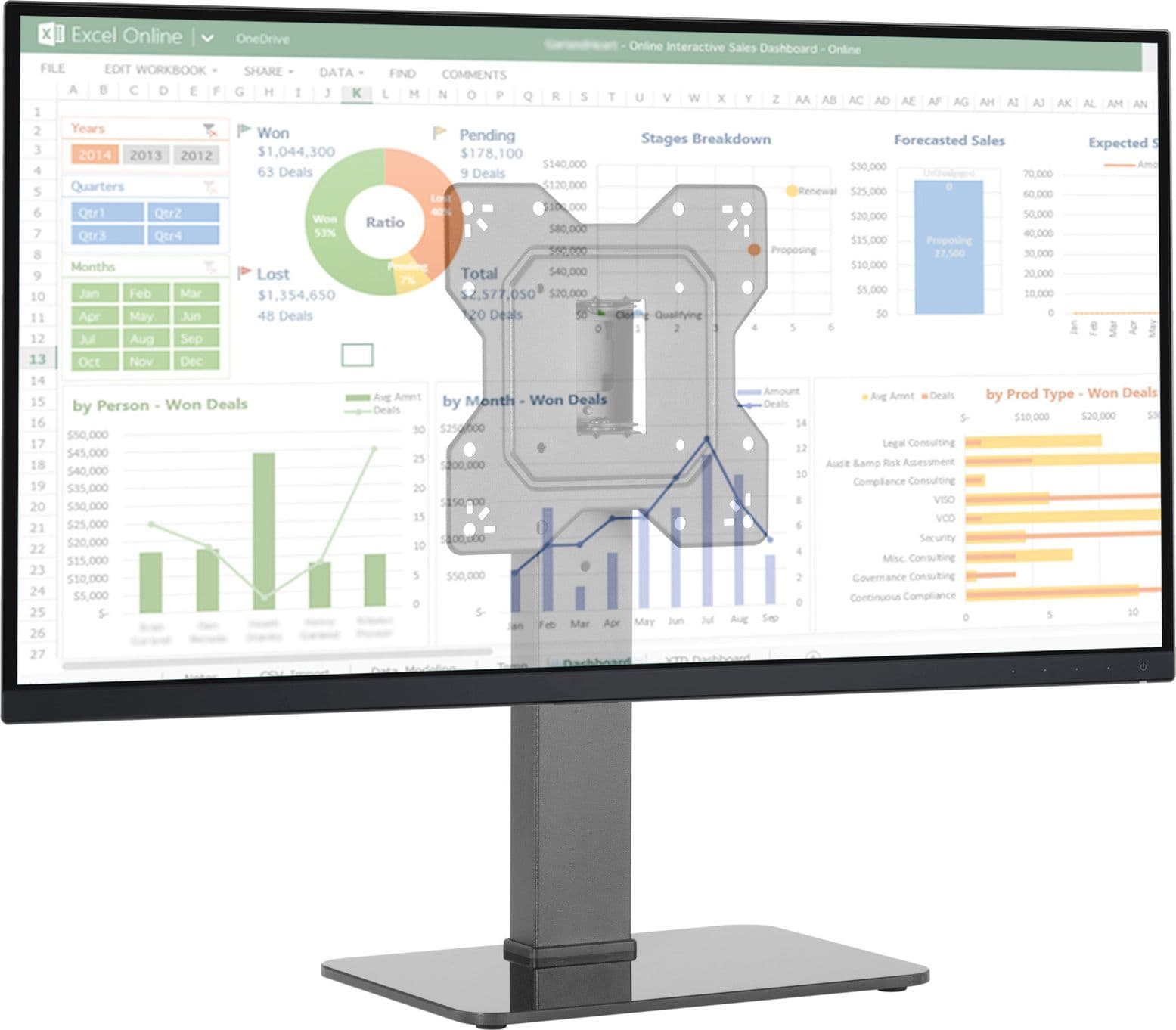 Supporto Universale da Tavolo per Monitor e TV da 23'' a 43'' in Mobili Scontolo.net - Potenza, commercioVirtuoso.it