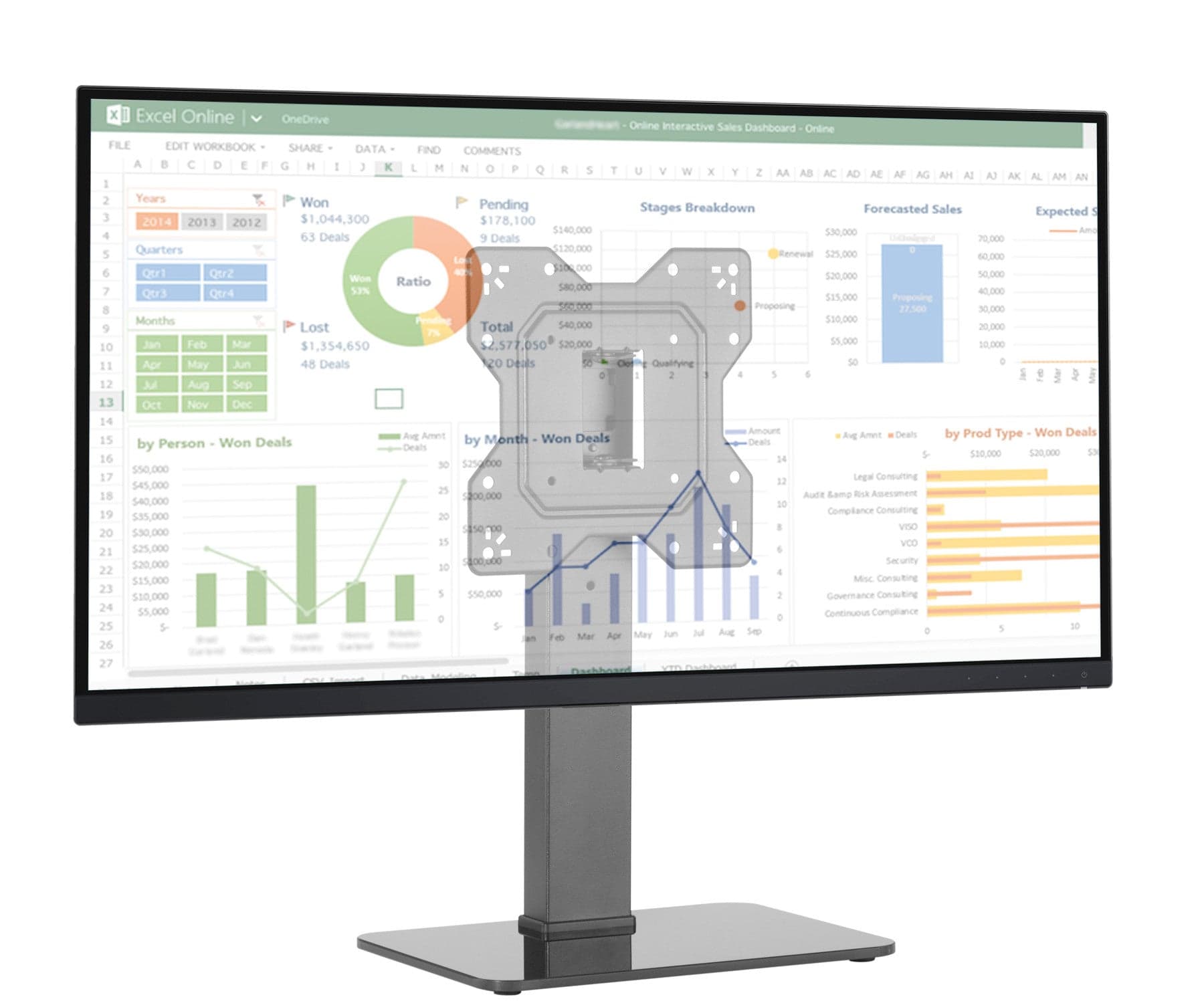 Supporto Universale da Tavolo per Monitor e TV da 23'' a 43'' in Mobili Scontolo.net - Potenza, commercioVirtuoso.it