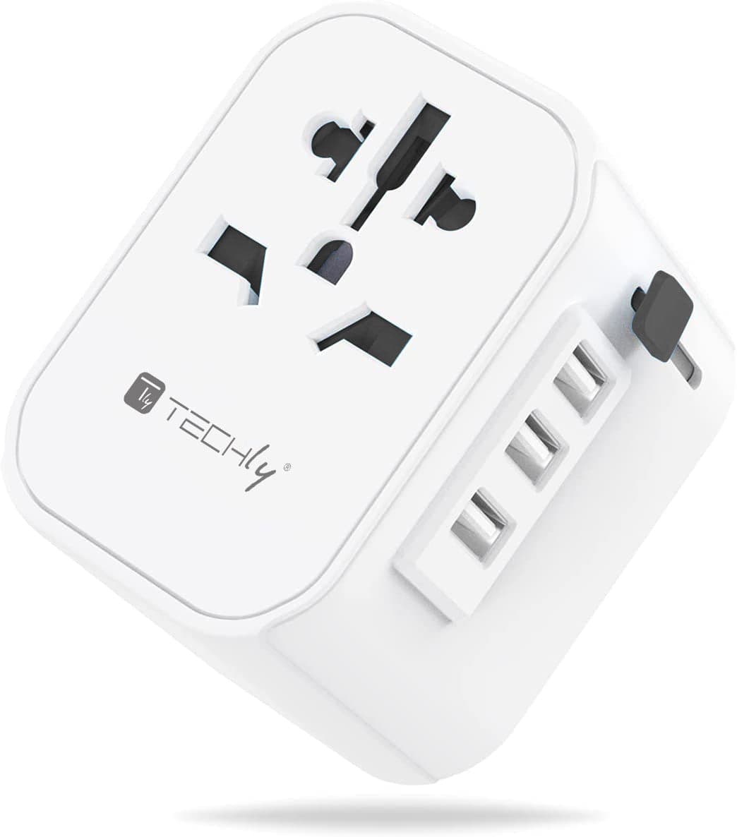 Adattatore da Viaggio Universale 150 Paesi 3 porte USB tipo A Bianco in Adattatori da viaggio Scontolo.net - Potenza, commercioVirtuoso.it