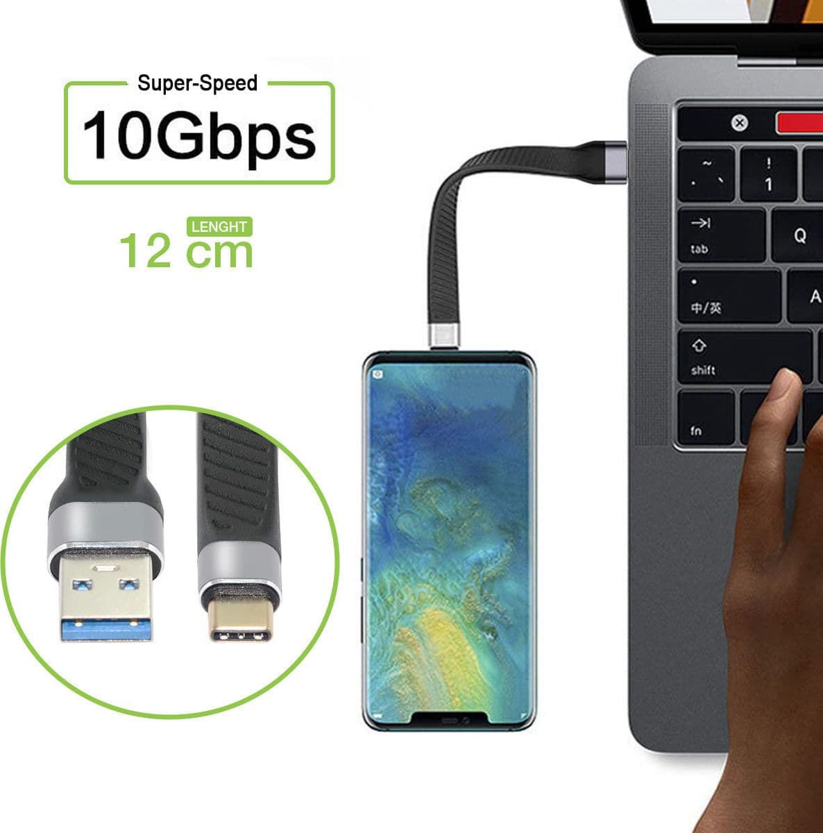 Cavo Corto Piatto USB-C&trade Maschio a USB-A Maschio Ricarica Rapida FPC 12 cm in  Scontolo.net - Potenza, commercioVirtuoso.it