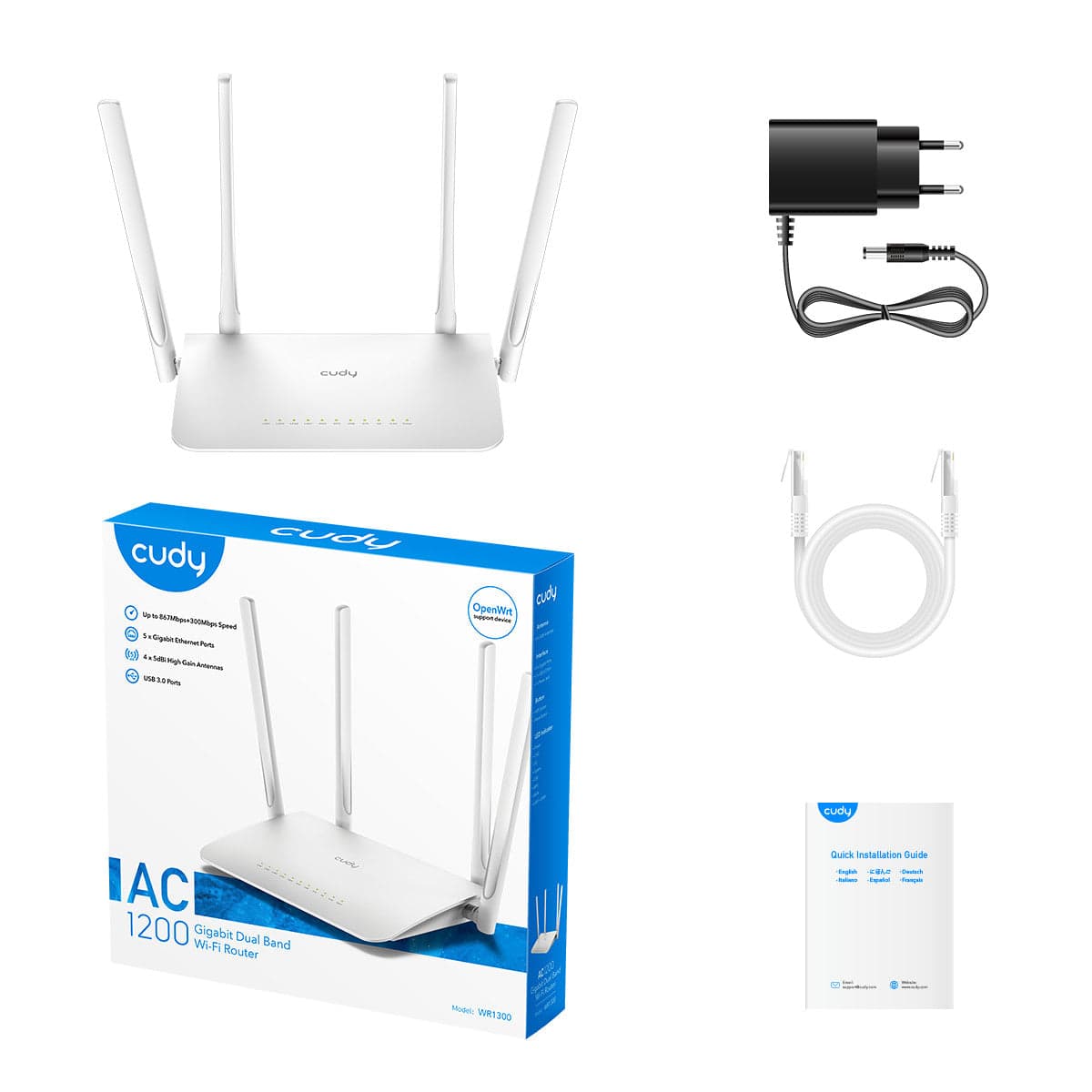 Router WiFi Dual Band AC1200 Gigabit, WR1300 in  Scontolo.net - Potenza, commercioVirtuoso.it