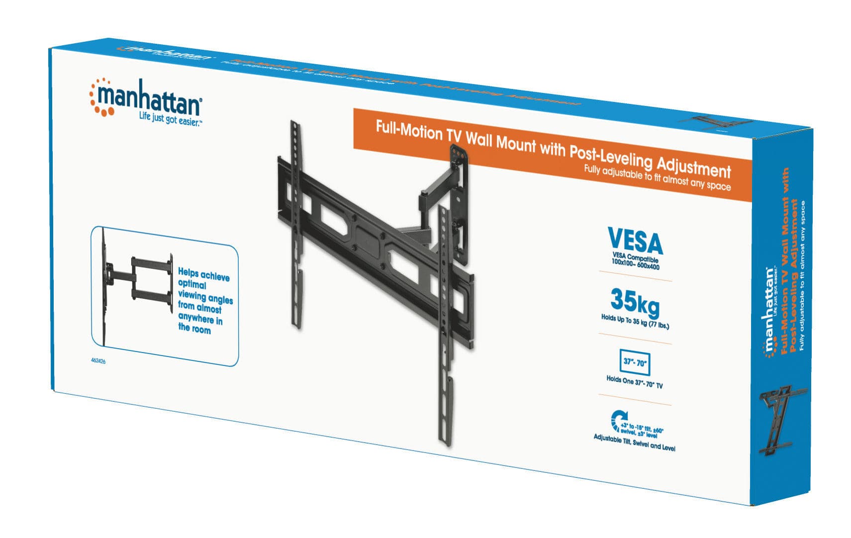 Supporto da Parete per TV LED LCD 37-70'' Full-Motion con Regolazione Post Installazione in Supporti da parete e da soffitto Scontolo.net - Potenza, commercioVirtuoso.it