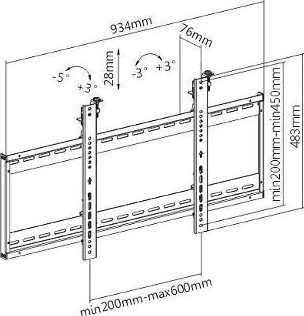 Supporto a muro per TV LED LCD 45-70'' per applicazioni videowall in Supporti da parete e da soffitto Scontolo.net - Potenza, commercioVirtuoso.it