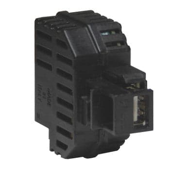 Alimentatore USB 2,1A da incasso con aggancio Keystone nero in Prese a muro Scontolo.net - Potenza, commercioVirtuoso.it