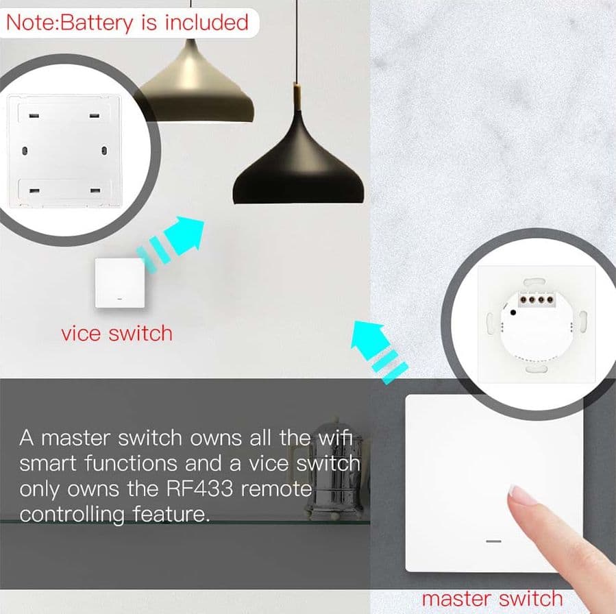 Interruttore Da Parete Wireless WiFi + RF 433 Con 1 Tasto Attacco Semplice Dove Si Vuole Senza Filo in Spine intelligenti e telecomandate Scontolo.net - Potenza, commercioVirtuoso.it
