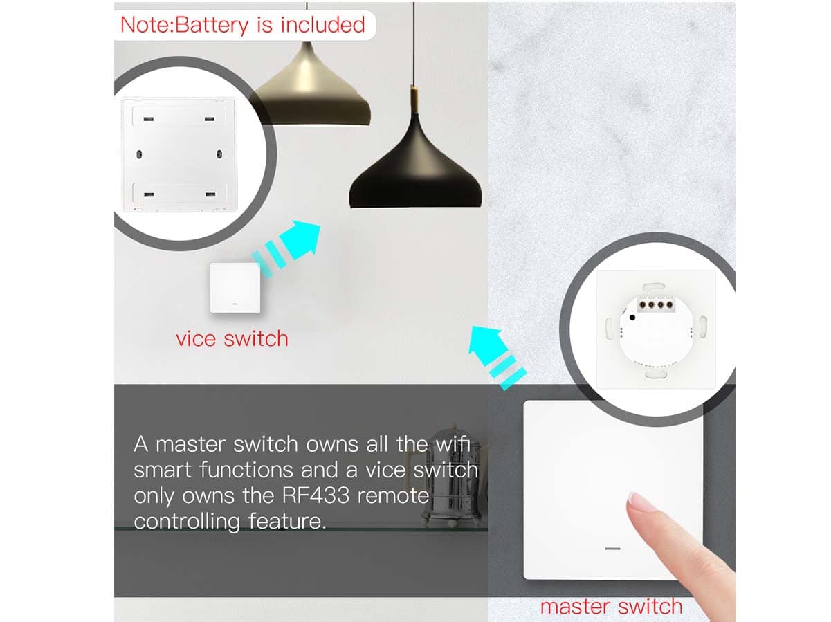 Interruttore Da Parete Wireless WiFi + RF 433 Con 1 Tasto Attacco Semplice Dove Si Vuole Senza Filo in Spine intelligenti e telecomandate Scontolo.net - Potenza, commercioVirtuoso.it