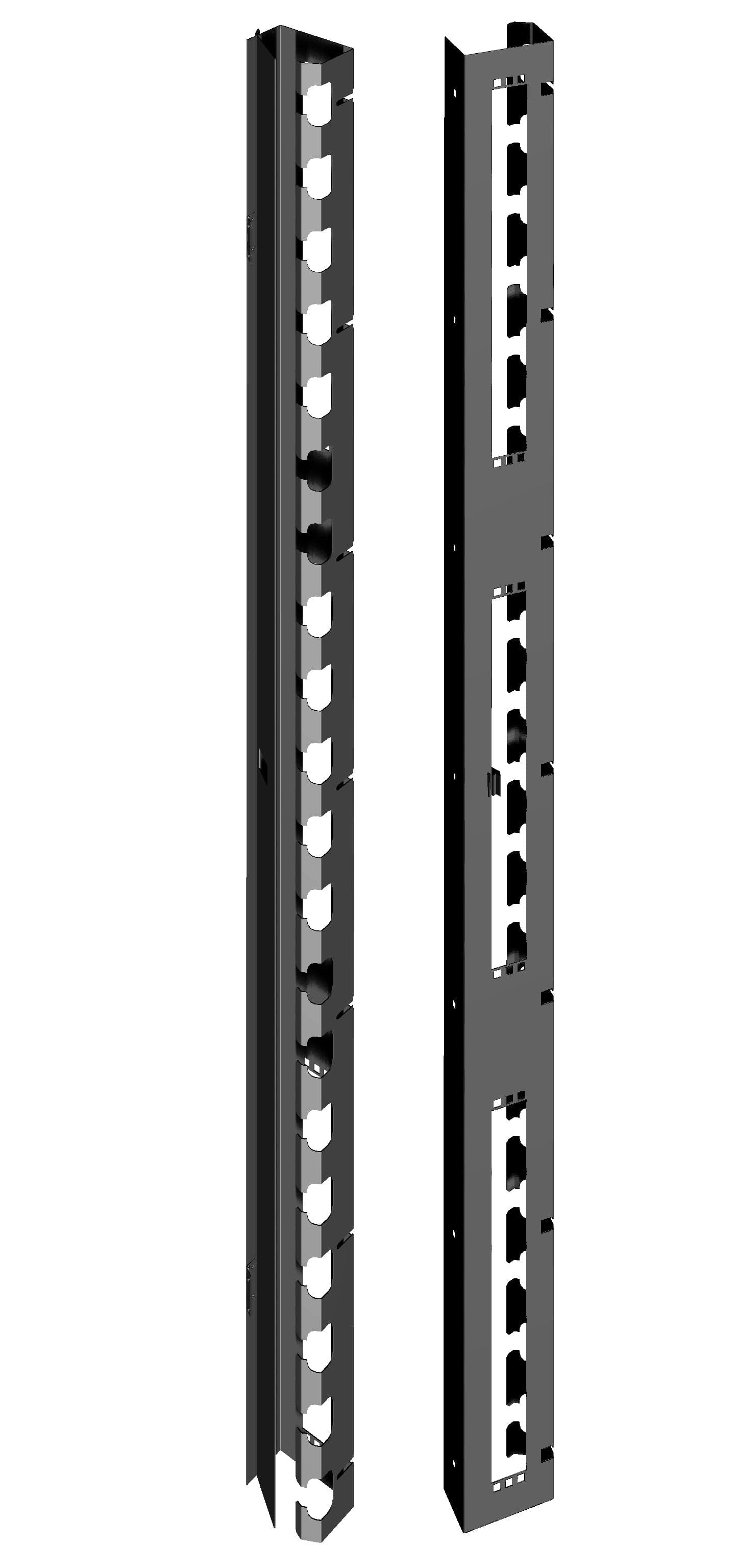 Coppia Canala Gestione Cavi Verticale 42U con Sportello Chiusura a Scatto Nero in Protezioni per cavi a pavimento Scontolo.net - Potenza, commercioVirtuoso.it