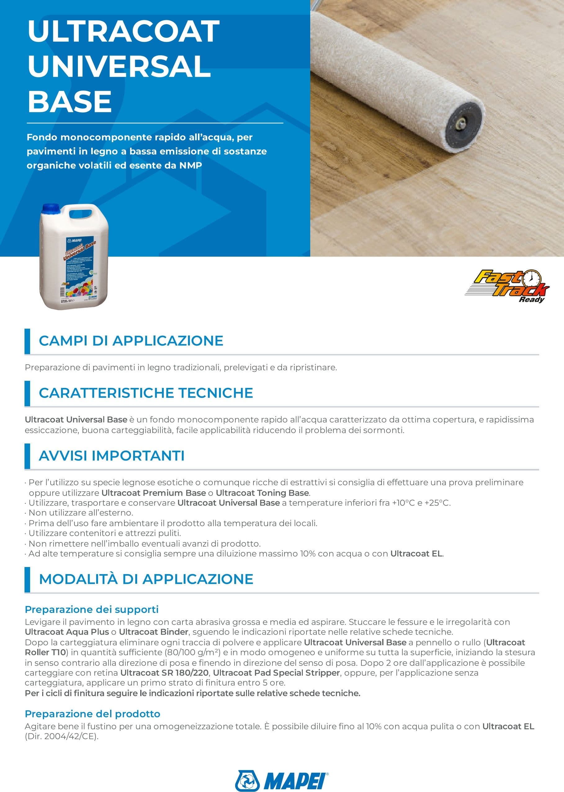 Mapei Ultracoat Universal Base 5 Litri - Fondo rapido per parquet in Pittura per cemento Masterbrico - Longobardi, commercioVirtuoso.it
