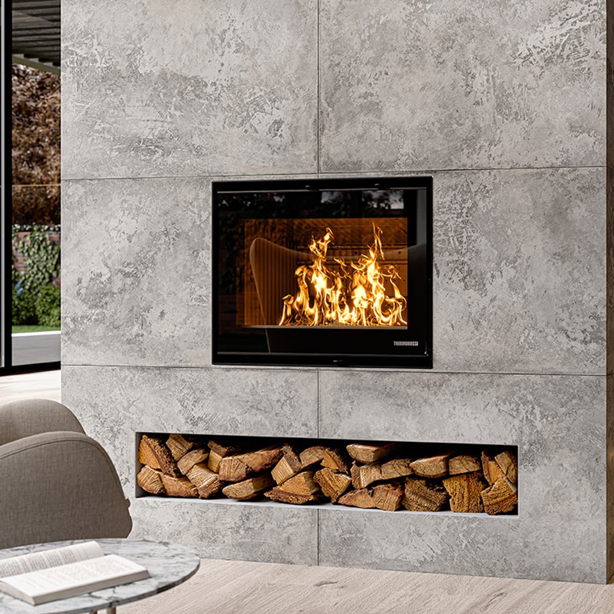 Thermorossi Termostufa a Legna Skyline 540 10,7 kW in Forni caminetto Masterbrico - Longobardi, commercioVirtuoso.it